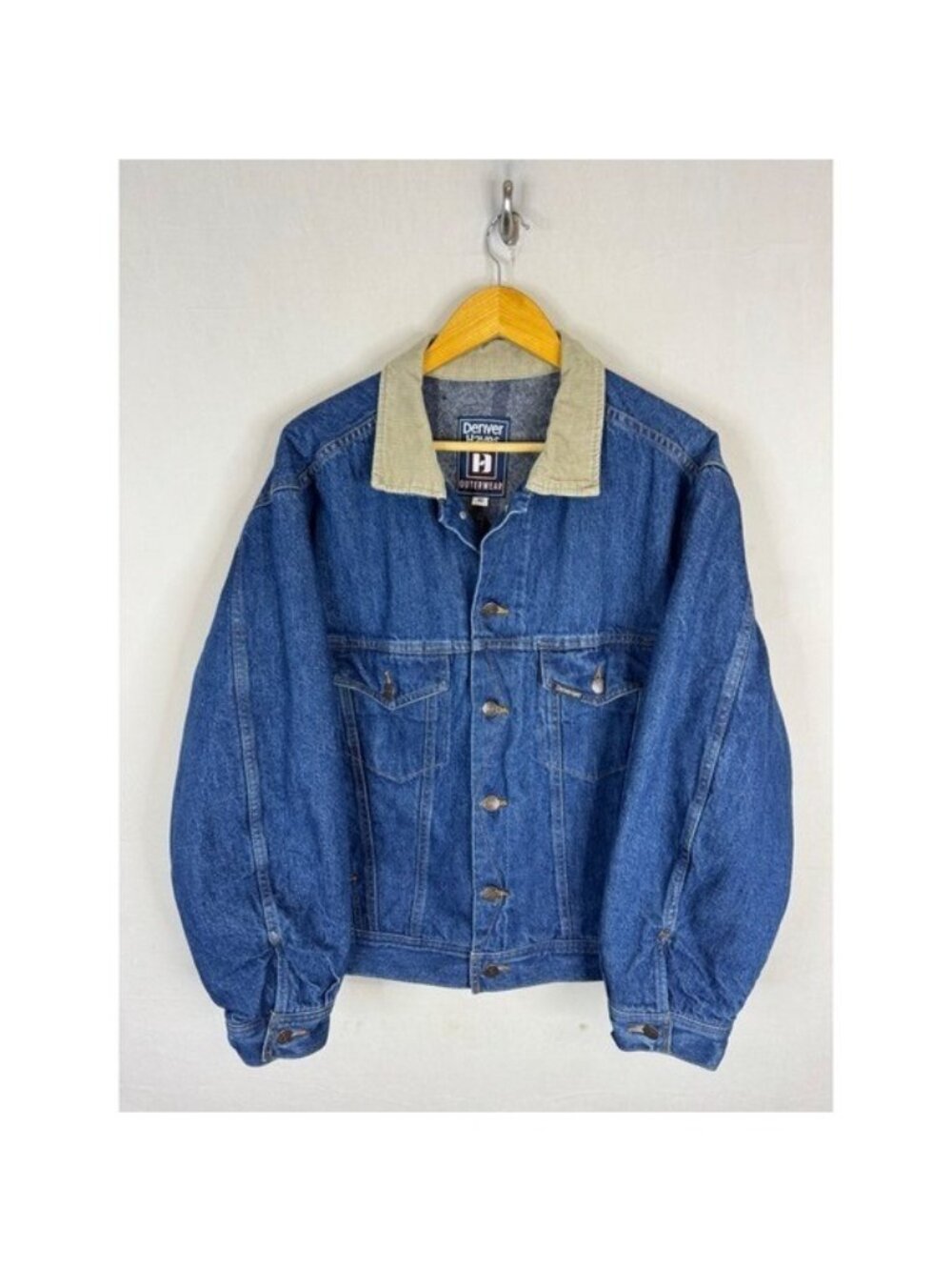 Denver Hayes Mens 40 Denim Jacket Blanket Lined Corduroy Collar Blue stormrider